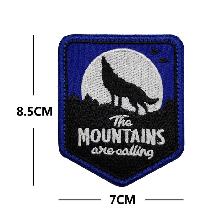 The Mountains Are Calling 'Wolf' Embroidered Velcro Patch