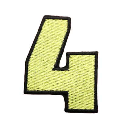 Cool 'Number Four' Embroidered Velcro Patch