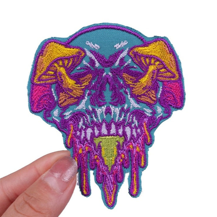 Skull 'Mushroom Skull | Melting' Embroidered Patch