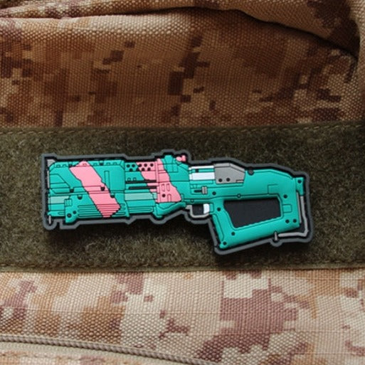 Cyberpunk: Edgerunners 'Rebecca's Guts Shotgun' PVC Rubber Velcro Patch