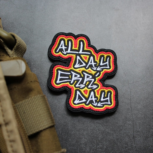 Music 'All Day Err Day' Embroidered Velcro Patch