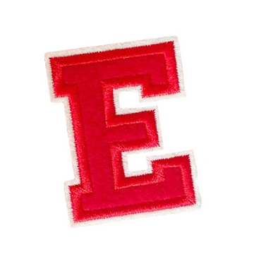 Letter E 'Red' Embroidered Patch