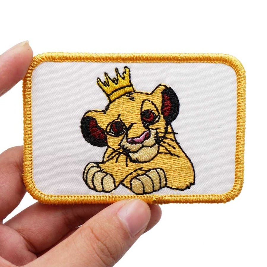 The Lion King 'Simba with Crown | Square' Embroidered Velcro Patch