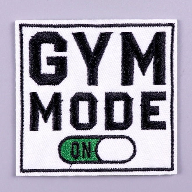 Cool 'Gym Mode On' Embroidered Patch