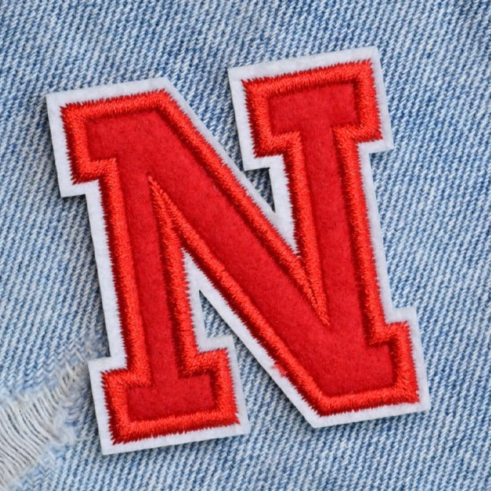 Letter N 'Red' Embroidered Patch