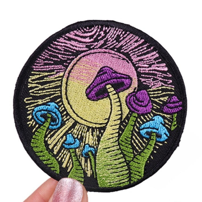 Cute 'Multicolored Mushrooms' Embroidered Patch