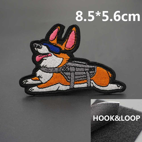 Corgi 'Tactical Dog | Waiting' Embroidered Velcro Patch