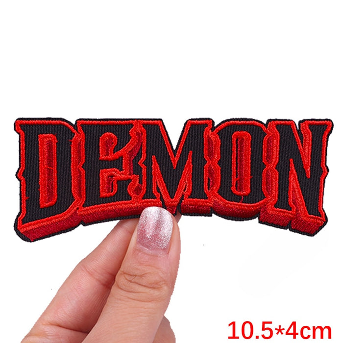 Halloween 'Demon | Red And Black' Embroidered Patch
