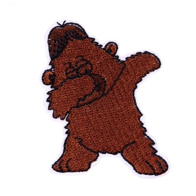 Cute 'Brown Bear | Dabbing' Embroidered Patch