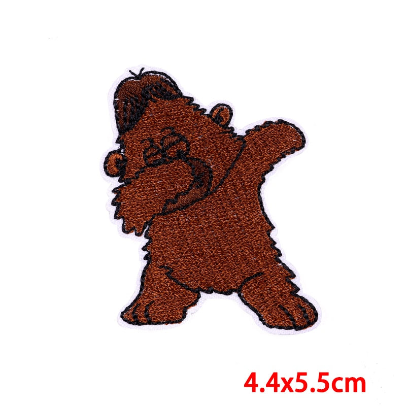 Cute 'Brown Bear | Dabbing' Embroidered Patch