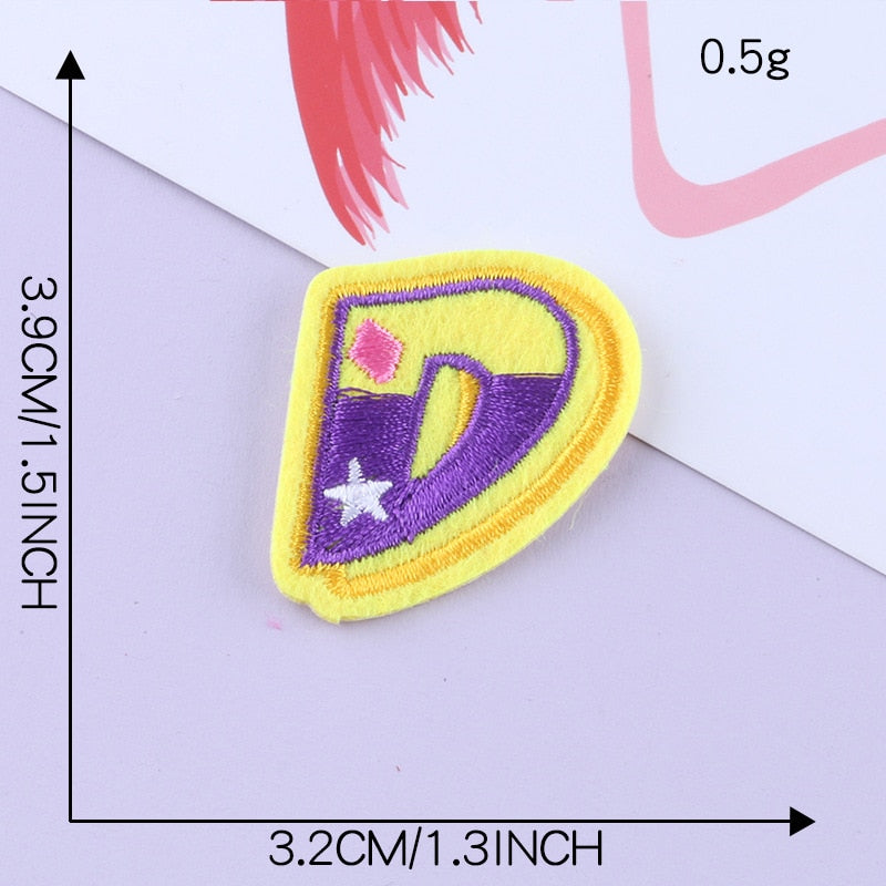 Cute Letter D 'Colorful' Embroidered Patch