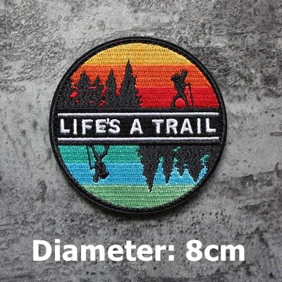 Travel 'Life's A Trail | Hiking' Embroidered Velcro Patch