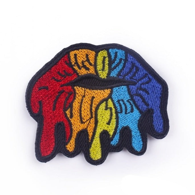 LGBT 'Rainbow Stripes | Melting Lips' Embroidered Patch