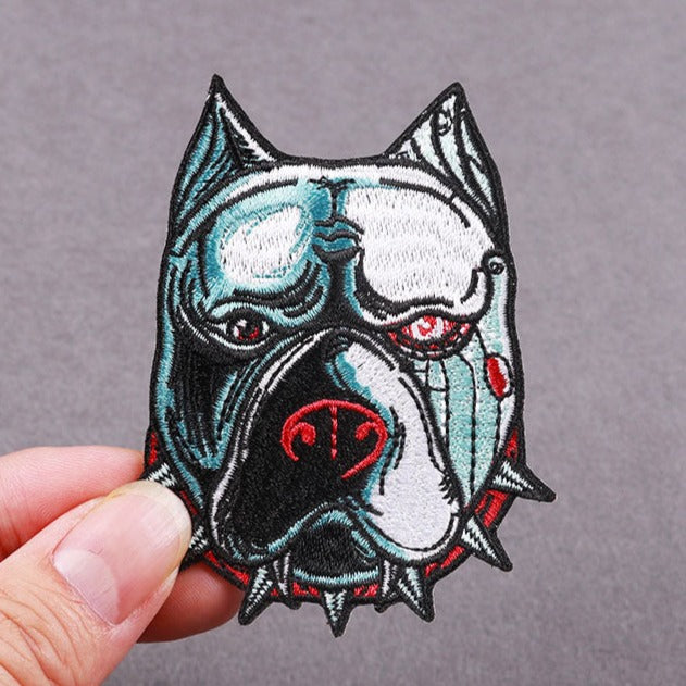 Pit Bull Cyborg 'Head' Embroidered Patch
