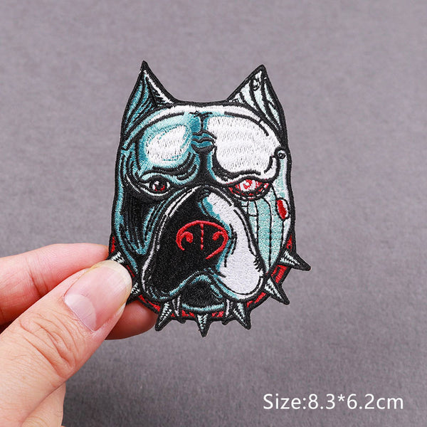 Pit Bull Cyborg 'Head' Embroidered Patch