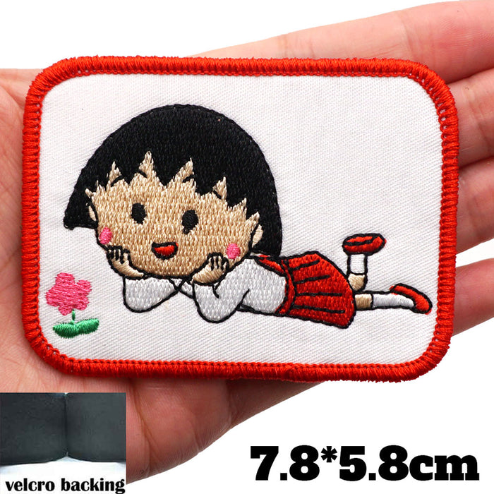 Chibi Maruko-chan 'Momoko | Daydreaming' Embroidered Velcro Patch