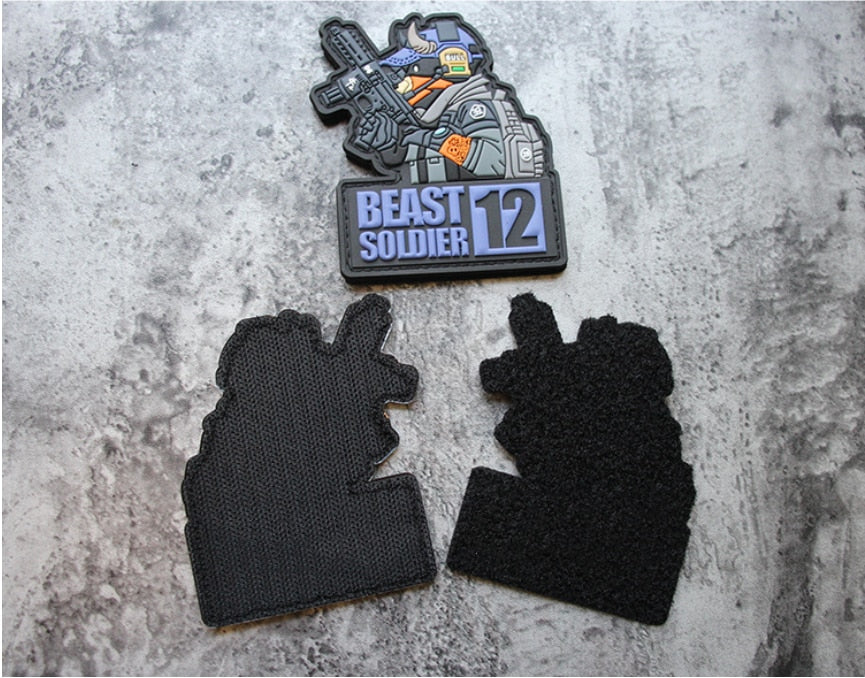 Beast Soldier 12 'Bull' PVC Rubber Velcro Patch