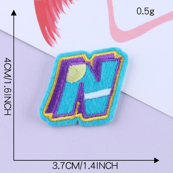 Cute Letter N 'Colorful' Embroidered Patch