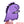 Load image into Gallery viewer, Cute &#39;Purple Dinosaur | Knife&#39; Embroidered Patch
