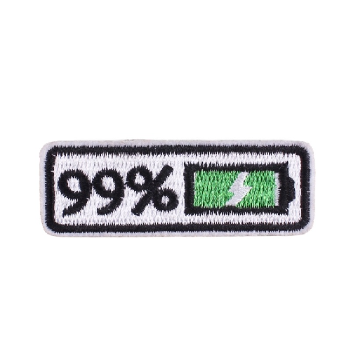 Battery Display Charging 99% Embroidered Patch