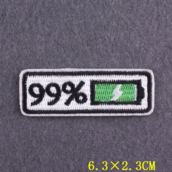 Battery Display Charging 99% Embroidered Patch