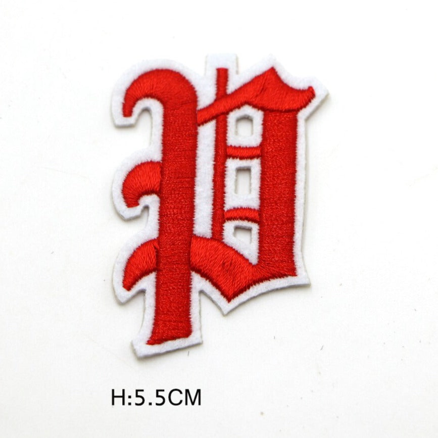 Gothic Font 'Letter P' Embroidered Patch