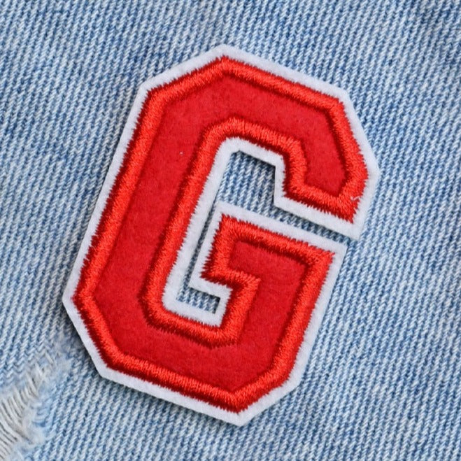 Letter G 'Red' Embroidered Patch