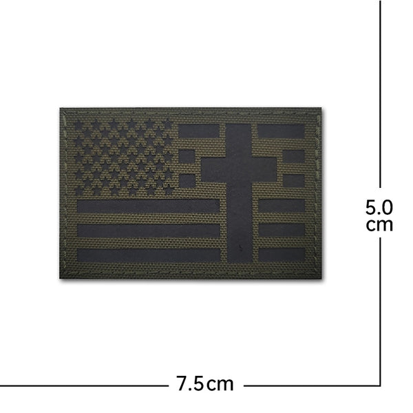 American Flag 'Cross' Embroidered Velcro Patch