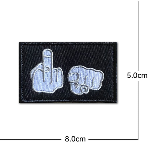 Funny 'F*ck U And Fist Hand' Embroidered Velcro Patch