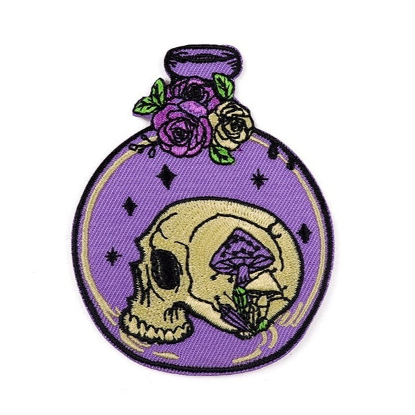 Skull 'Purple Bottle Potion' Embroidered Patch