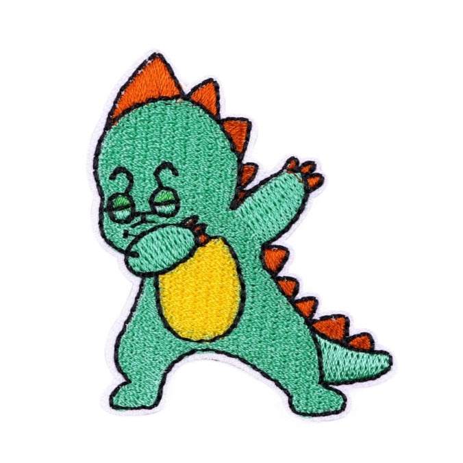 Cute Dinosaur 'Dabbing' Embroidered Patch