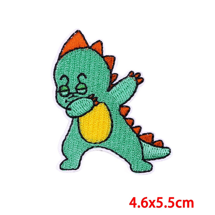 Cute Dinosaur 'Dabbing' Embroidered Patch