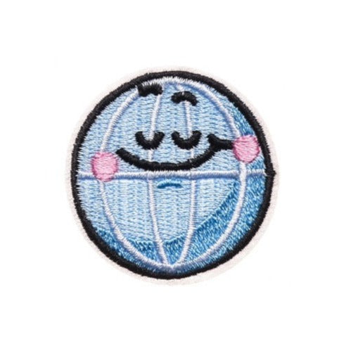 Cute 'Globe | Smiling' Embroidered Patch