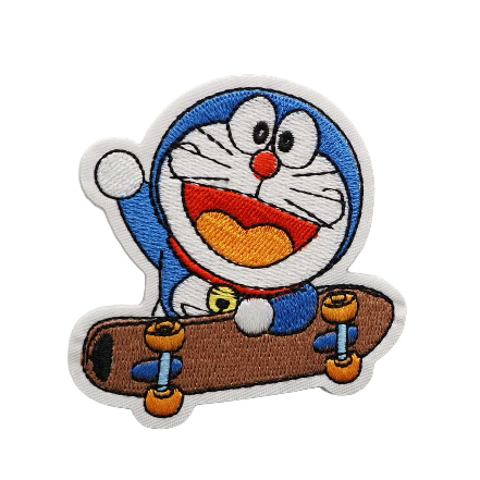 Doraemon 'Skateboard' Embroidered Velcro Patch
