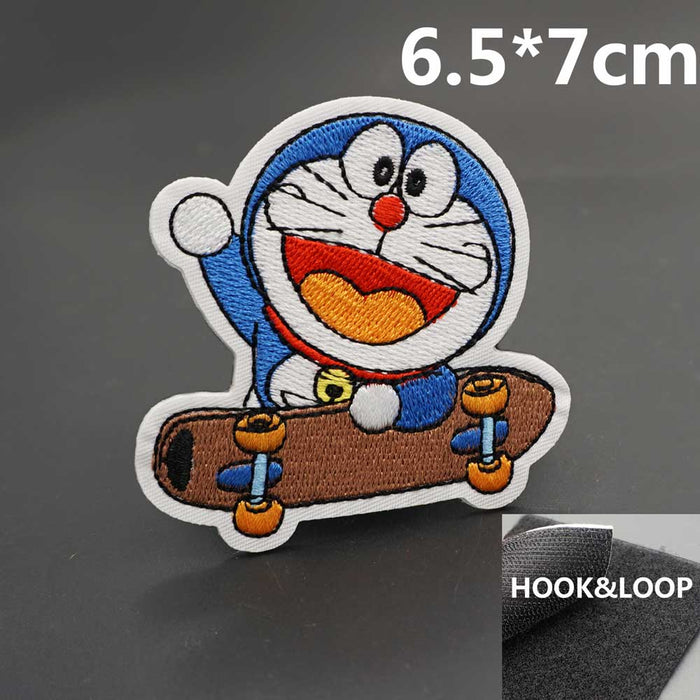 Doraemon 'Skateboard' Embroidered Velcro Patch