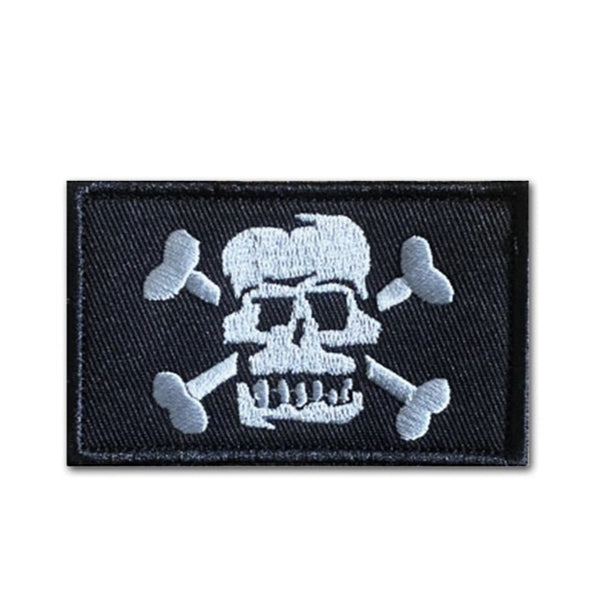 Military Tactical 'Skull And Crossbones' Embroidered Velcro Patch