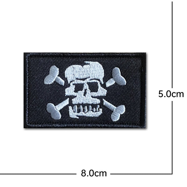 Military Tactical 'Skull And Crossbones' Embroidered Velcro Patch