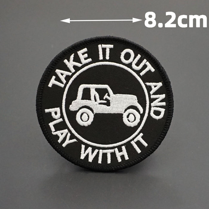 Vehicles 'Take It Out and Play With It | Jeep Wrangler' Embroidered Patch