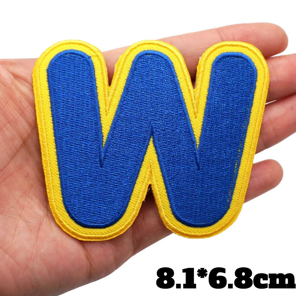 Big Letter W 'Yellow and Blue' Embroidered Patch