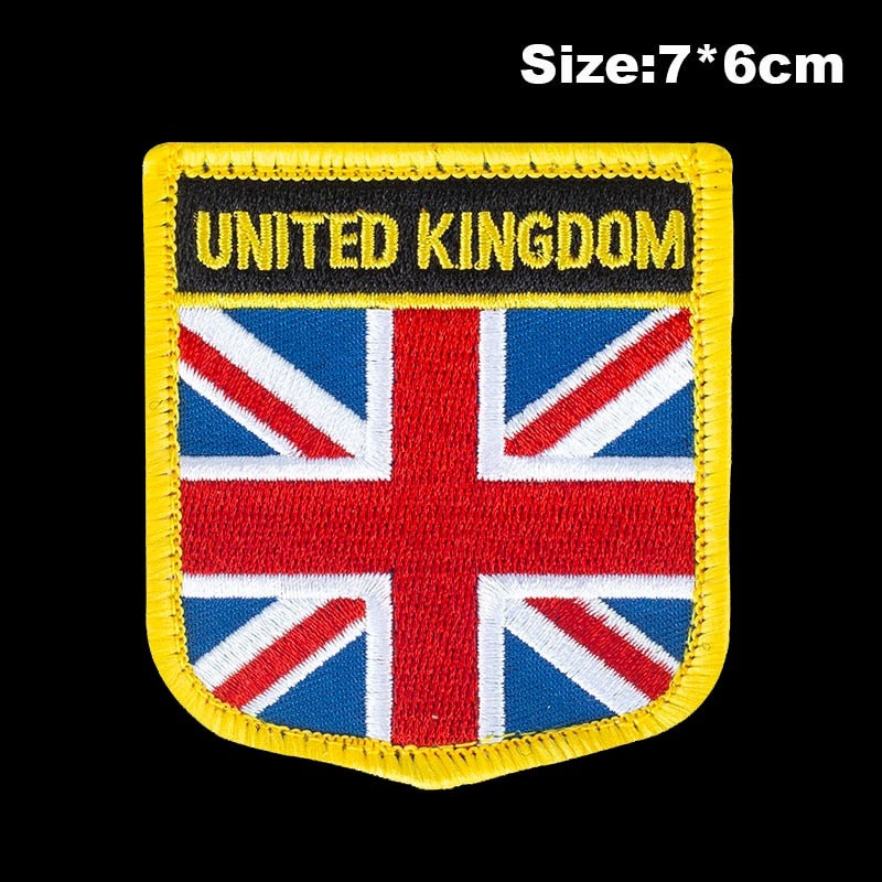 United Kingdom Flag Embroidered Velcro Patch