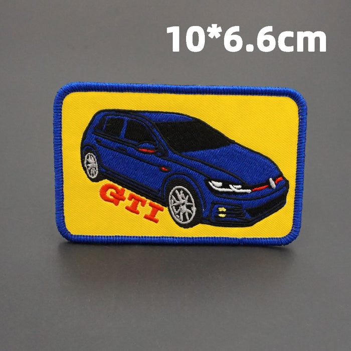 Vehicles 'Blue GTI' Embroidered Patch
