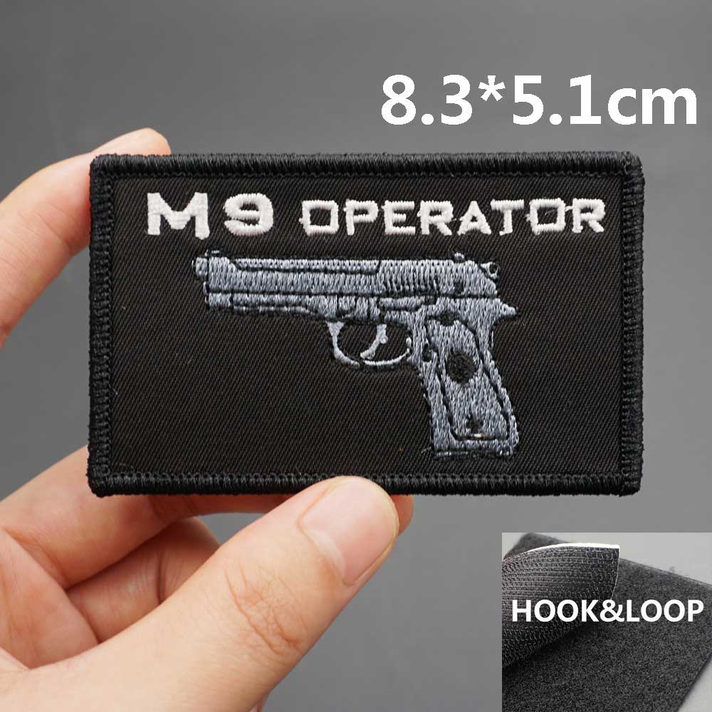 Military Tactical 'M9 Operator Pistol' Embroidered Velcro Patch