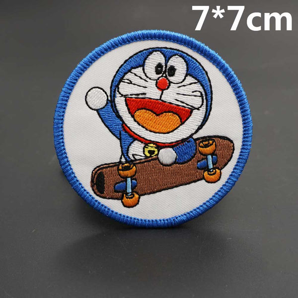 Doraemon 'Skateboard | Round' Embroidered Patch