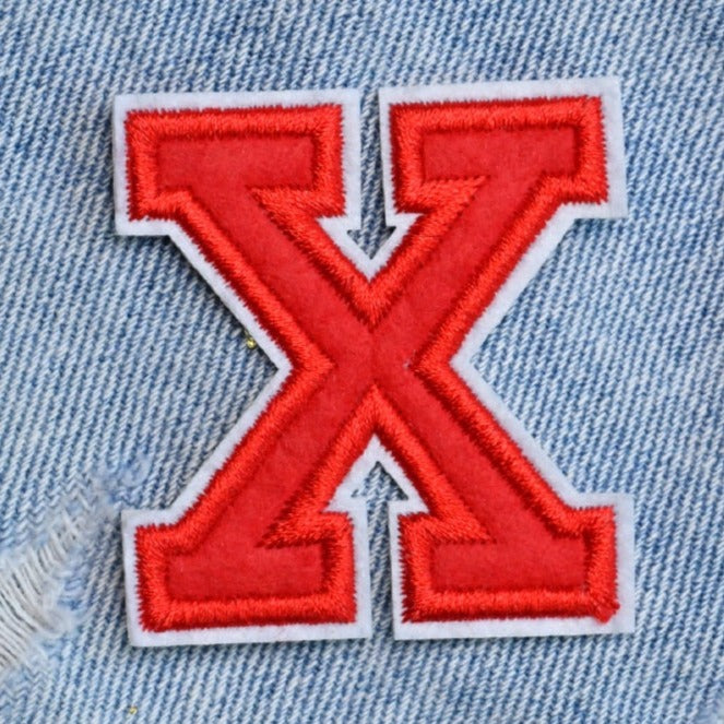 Letter X 'Red' Embroidered Patch