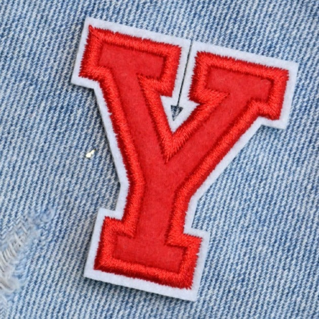 Letter Y 'Red' Embroidered Patch