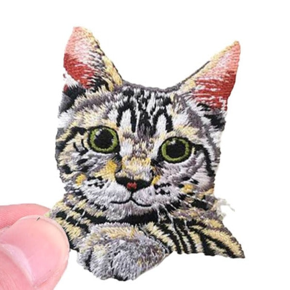 Cat 'Sad Face | Waiting' Embroidered Velcro Patch