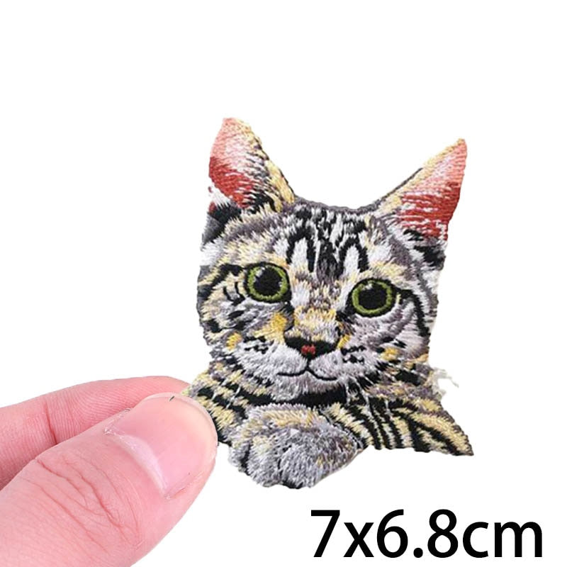 Cat 'Sad Face | Waiting' Embroidered Velcro Patch