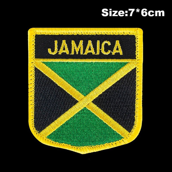 Jamaica Flag Embroidered Velcro Patch