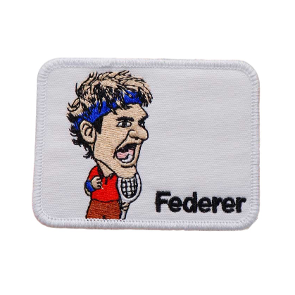Tennis Player 'Federer | Square' Embroidered Velcro Patch