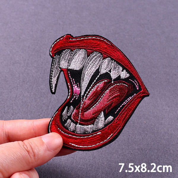 Vampire Mouth 'Fangs' Embroidered Patch